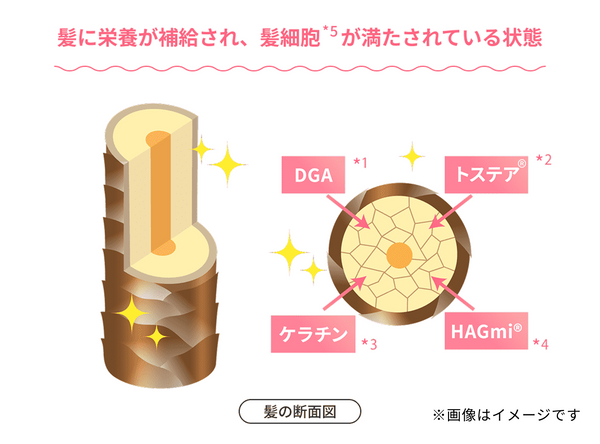 4つの成分でツヤ・手触り・まとまりをブースト